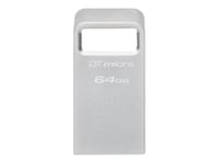 Kingston Technology Datatraveler 64 Gb Micro 200mb/s Metal Usb 3.2 Gen 1 64gb Usb Type-a Sølv