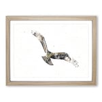 Osprey Bird Watercolour Modern Framed Wall Art Print, Ready to Hang Picture for Living Room Bedroom Home Office Décor, Oak A2 (64 x 46 cm)