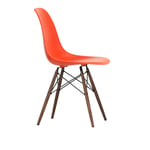 Vitra - Eames Plastic Chair DSW - 03 Poppy Red - Dark Maple - Matstolar - Charles & Ray Eames - Röd - Metall/Trä/Plast