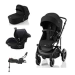 Barnevogn, Britax, Smile 5Z, Space Black inkl. liggedel, bilstol og base