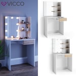 Coiffeuse coiffeuse Dekos Vicco commode de coiffeuse miroir blanc sonoma