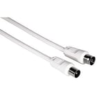 Hama Câble d'antenne, Coax mâle - Coax femelle, 75dB, Blanc, 3,00m