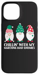 iPhone 15 Chilling With My Marching Band Gnomies Funny Gnome Xmas PJs Case