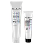 Redken Acidic Bonding Concentrate Leave-In Treatment 150ml with Travel Size Leave-In Treatment 30ml, Bond Repair Bundle