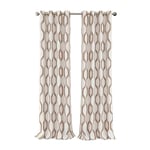 Elrene Home Fashions Renzo Ikat Rideau de fenêtre géométrique avec œillets, 132,1 x 241,3 cm, 1 Panneau, Naturel