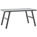 Table basse de jardin - Noir - 90x45x35 cm - Acier enduit de poudre - Rectangulaire - Finition mate