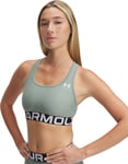 Under Armour Women's HeatGear® Armour Mid Branded Sports Bra Silica Green, L