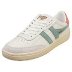 Gola Falcon Womens Casual Trainers in White Green - 5 UK