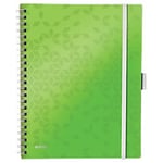 Leitz Wow Be Mobile Notebook A4 Ruled Wirebound Green 80 Sheets