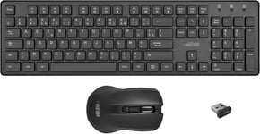 100042 - Pack- Combo Clavier Azerty Et Souris Optique - Technologie Sans Fil 2,4 Ghz - Fonctionnement Ultra Rapide - Touches De Raccourcis - Clavier Bureautique - Noir