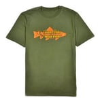 Frödin 'Free Rivers &amp; Wild Fish' T-Shirt - Khaki Green - XL