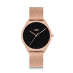 Audi collection Montre Bracelet pour Femme, Or Rose/Noir 3102200400