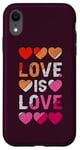 Coque pour iPhone XR Lesbienne, Cœurs, L'amour est l'amour, Fierté LGBT