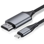 [4M Long Version] HDMI Cable for iPhone 4.0m, HDMI Converter Cable, Phone/Pad/Pod to TV, HDMI Connection Cable, iOS 11, 12, 13, 14, YouTube TV Output, High Definition HD1080P