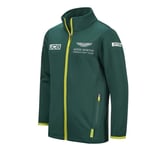 Aston Martin Childrens Unisex F1 Official Team Kids Green Softshell Jacket - Size Medium