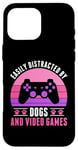 iPhone 16 Pro Max Easily Distracted by Video Games and Dogs Gamer Women Girls Case