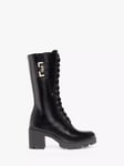 NeroGiardini Mid Calf Leather Biker Boots, Black