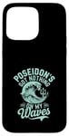 Coque pour iPhone 15 Pro Max Poseidon Dieu de la mer Océan Trident et vagues Illustration