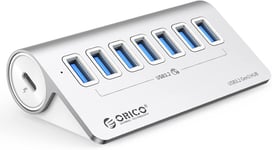 Hub Usb C, 7 Ports Hub Usb 3.2 Gen 2 Avec Transfert De Données Haute Vitesse 10 Gbit/S, Répartiteur Usb C En Aluminium Avec 0,5M Câble, Pour Macbook, Macbook Pro, Macbook Air[X3224]