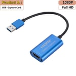 Carte d'acquisition Micro USB 3.0,type-c,HDMI,compatible avec USB 1080P,enregistrement de jeu HD pour Switch,diffusion en direct - Type A-USB A