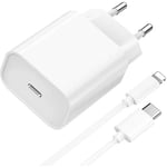 Chargeur rapide 20W + Cable pour iPad 4 5 6 7 8 9 iPad Air Génération 1 2 3 iPad Pro 1ère 2 ème génération iPad mini 1 2 3 4 5 - 1 mètre - Straße Tech ®