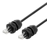 DELTACO – S/FTP Cat6a laitekaapeli, 2m, IP68, PG13.5, musta (SFTP-62AH-WP)