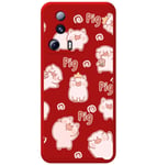 Housse En Silicone Liquide Rouge Pour Xiaomi 13 Lite 5G Design Cochons Dessins