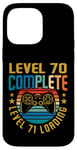 Coque pour iPhone 14 Pro Max Level 70 Complete Level 71 Gamer vidéo 70e anniversaire