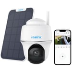 Reolink - Caméra de Surveillance 2K 4MP 2.4/5 GHz WiFi Batterie, 360° Pan/Tilt, Vision Nocturne, Détection Humaine, +Panneau Solaire