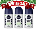 Nivea Men Sensitive Protect Roll-On Deodorant Anti-Irritating 50ml 3-Pack