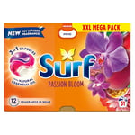 Surf 3 in 1 Passion Bloom Laundry Washing Detergent Capsules 153 washes (3x 51 capsules) joy-infused fragrance with natural essential oil lasting up to 12 hours in wear for brilliantly clean results