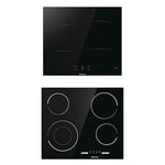 Bundle of Hisense HI6401BSC Built-in 60cm Induction Hob Ceramic Glass Panel - Black 7200W+ Hisense E6432C Built-in 60cm Electric Ceramic Hob with Touch control - Black 7200W,