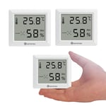 3 Pièces Thermomètre Hygromètre Interieur Numérique Thermo-Hygromètre Digital Moniteur De Température Et Humidimètre Indication Du Niveau De Confort Pour Chambre Bebe Bureau À Domicile