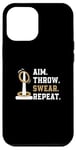 Coque pour iPhone 14 Plus Aim Throw Swear Repeat Quoit Jeux pour les amateurs de lancer d'anneaux