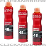 3 X LOreal Men Expert Stress Resist Sweat Fighting Anti-Perspirant 48H 250ml