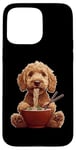 Coque pour iPhone 15 Pro Max Golden Doodle Goldendoodle Dog Ramen Nouilles japonaises