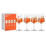 RITZENHOFF 6051004 Sommerrausch Lot de 4 verres à apéritif 500 ml – Série Sommerrausch – Motif plantes tropicales – Fabriqué en Allemagne – Orange