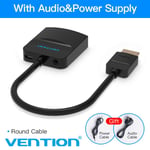 Vention Adaptateur HDMI vers VGA Convertisseur de câble audio HDMI mâle vers VGA Felame HD 1080P avec prise 3,5 pour projecteur de boîte PC portable PS4, AGABB-