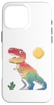 iPhone 16 Pro Max Pixel Dinosaur Retro Style - 8-Bit Dino Graphic Case