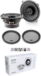 KIT Set pour Focal Auditor ACX-130 ACX130 2 Enceintes coaxiales 2 Voies de 13 cm 130 mm 5.25"" de diamètre 50 Watts rms et 100 Watts Max 4 ohm 90 DB, la Paire + grilles et 5 Stickers offerts