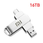 Xiaomi MIJIA-Clés USB 3.2 étanches,transfert haute vitesse,clé USB en métal,carte mémoire,disque dur,disque flash,16 To,8 To - Type 16TB