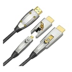 15Metres Cable Fibre Optique Aoc Hdmi 18 Gbps Haute Performance 4K60Hz,Avec Petits Connecteursmicro Et Connecteurs Hdmi Standards,Routage Facile 15Meters