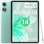 OUKITEL OT6 Android 14 Tablet - Tablet wifi 10.1 inch, 16GB RAM+64GB ROM/1TB,8000mAh Big Battery, 80dB Dual speaker,5G WIFI and WIFI6, Widevine L1, Bluetooth 5.0, Green