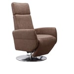 CAVADORE Cobra Fauteuil Relax Inclinable Réglable en Continu, Taille Ergonomique M, Charge Max 130 kg, 71 x 110 x 82 cm, Aspect Cuir Marron