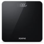 RENPHO Digital Bathroom Scales Weighing Scale with High Precision Sensors Body Weight Scale for Fitness (Stone/lb/kg) - Black, Large Platform 280 * 280mm, Core 1S