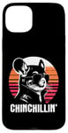 Coque pour iPhone 15 Plus Chinchillin' Retro Sunset - Funny Pun Chinchilla Lover