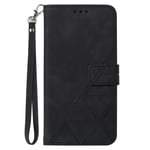 Trolsk Imprint Wallet with Strap (iPhone 15) - skal - Svart