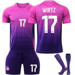 UEFA Euro 2024 Tyskland Bortalag Barn Fotbollströja Med Strumpor NO.17 WIRTZ NO.17 WIRTZ XS