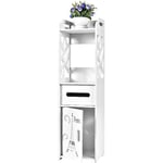 Haloyo - Meuble Colonne de Salle de Bain, Armoire Toilette Armoire de salle de bain meuble rangement salon chambre 4 Niveaux 20x20x80cm blanc