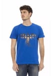 Trussardi Action Mens Blue Cotton T-Shirt - Size Medium